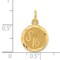 14K Yellow Gold Sweet Sixteen Disc Charm Pendant Jewerly 20mm x 12mm